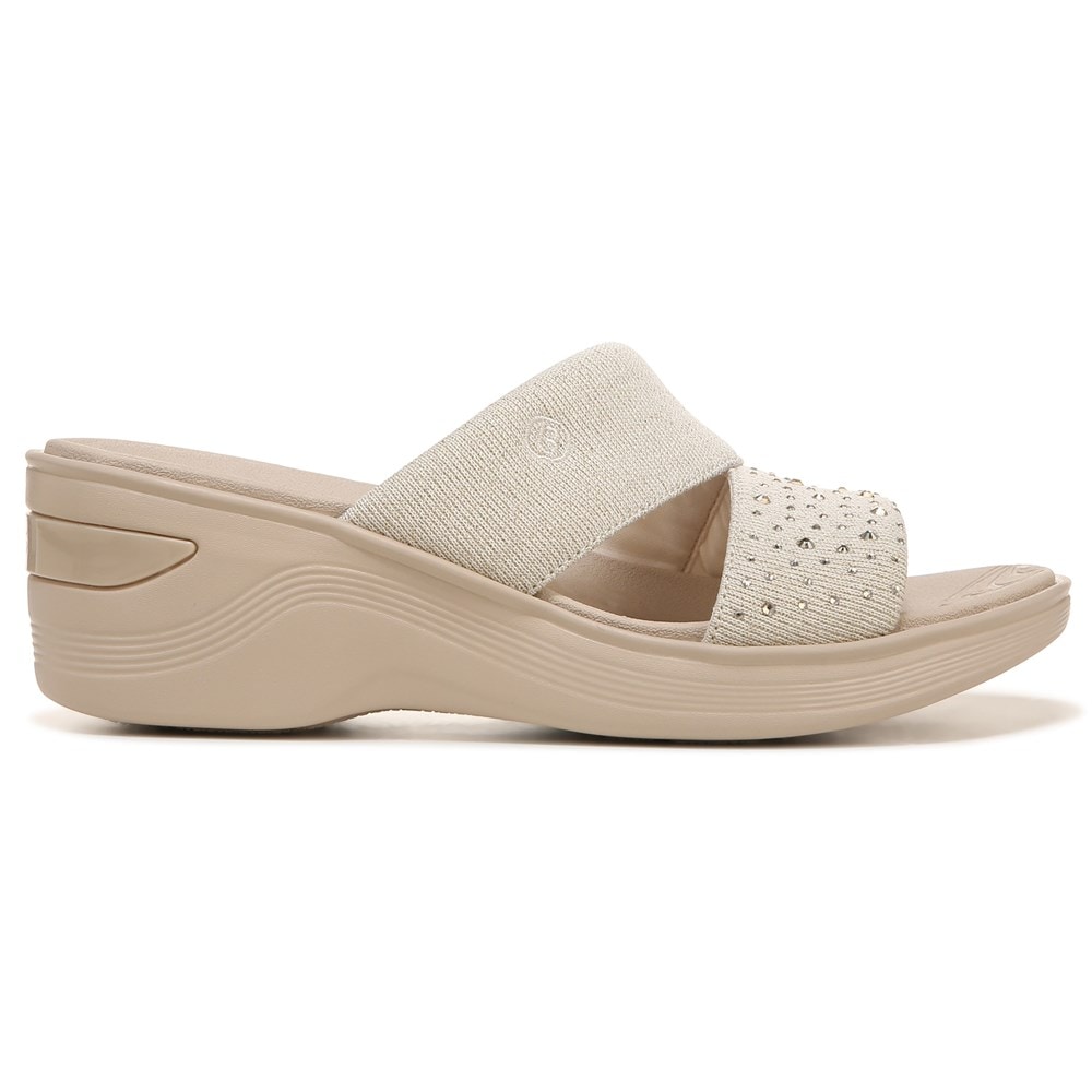 Bzees Dynasty Bright Wedge Sandal - Beige Rhinestone Fabric Bzees Dynasty Bright Wedge Sandal - Beige Rhinestone Fabric