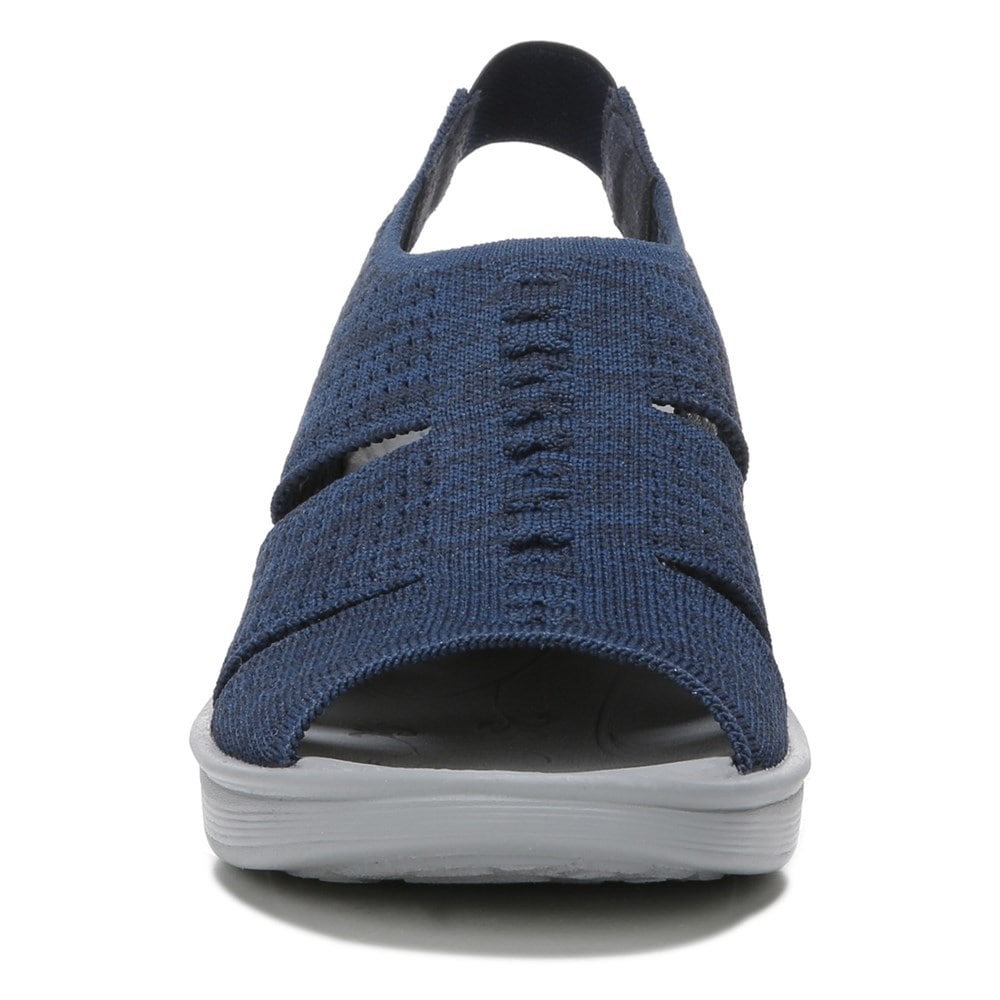 Bzees Double Up Slingback Wedge Sandal - Navy Knit Bzees Double Up Slingback Wedge Sandal - Navy Knit