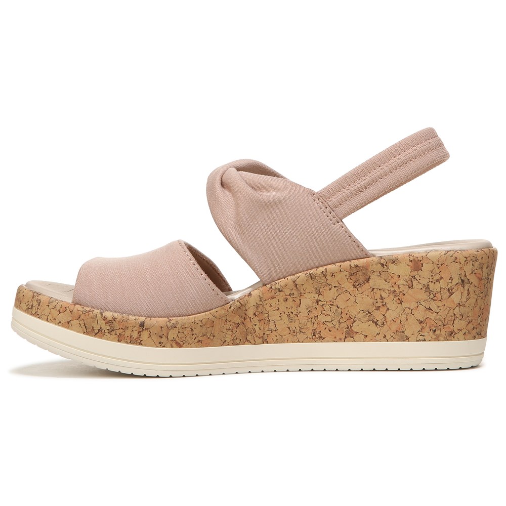 Bzees Remix It Slingback Wedge Sandal - Brown Fabric Bzees Remix It Slingback Wedge Sandal - Brown Fabric