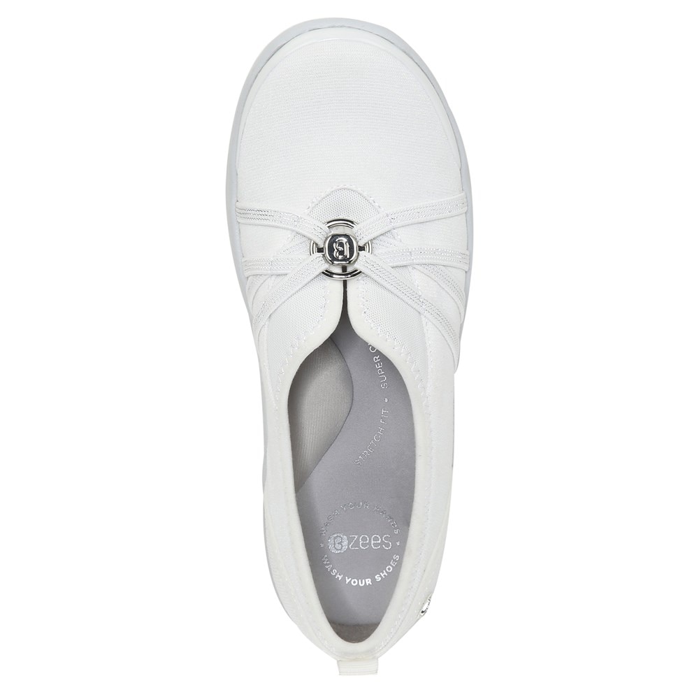 Bzees Niche Slip On - Bright White Fabric