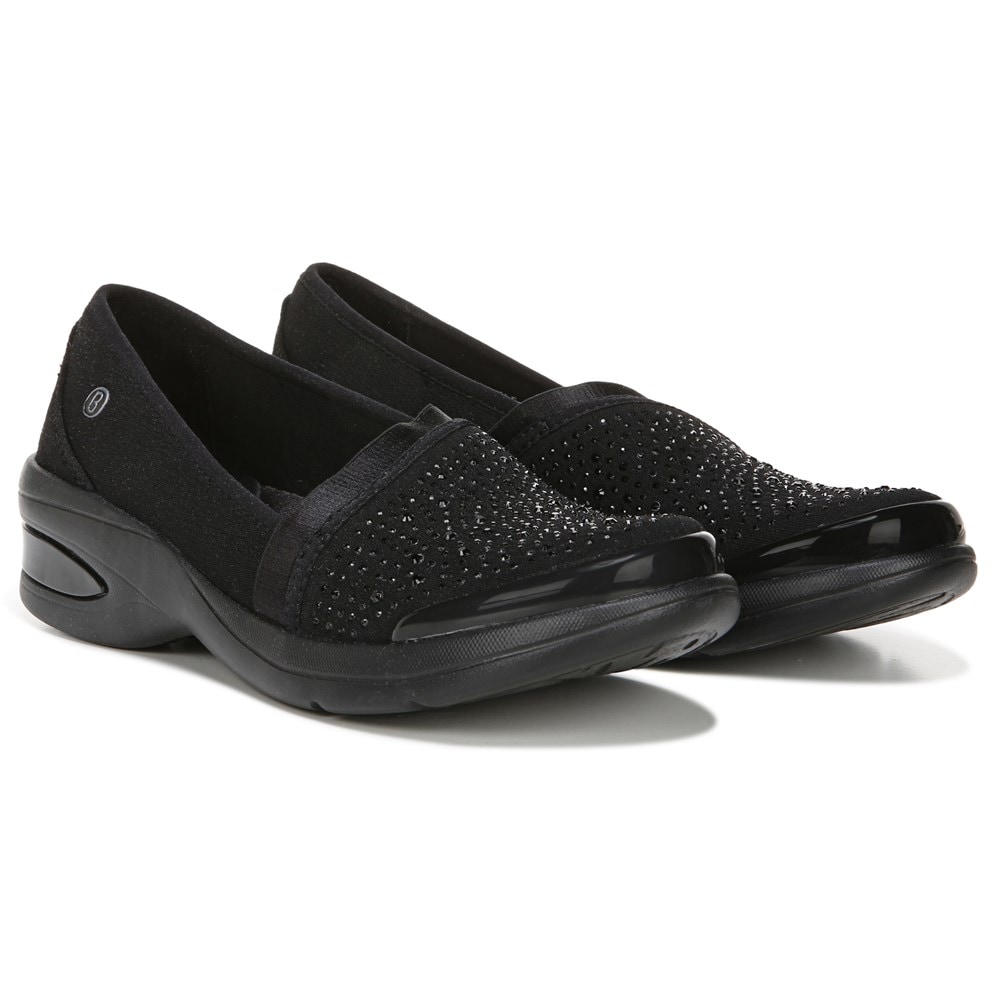 Bzees Red-Hot Slip On - Black Rhinestone Fabric
