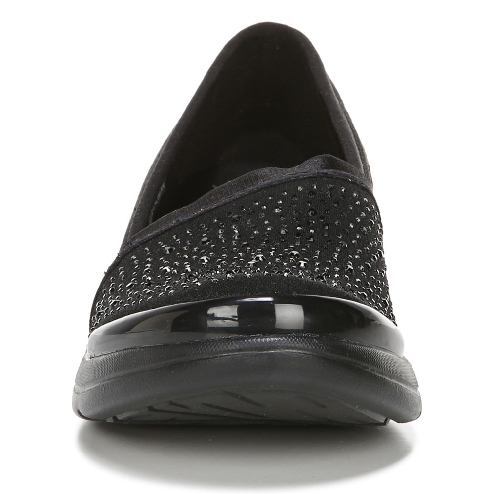 Bzees Red-Hot Slip On - Black Rhinestone Fabric