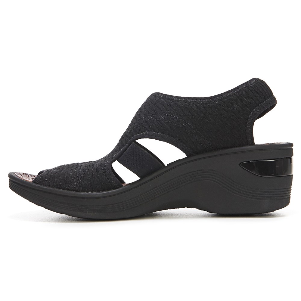Bzees Dream Wedge Sandal - Black Fabric Bzees Dream Wedge Sandal - Black Fabric