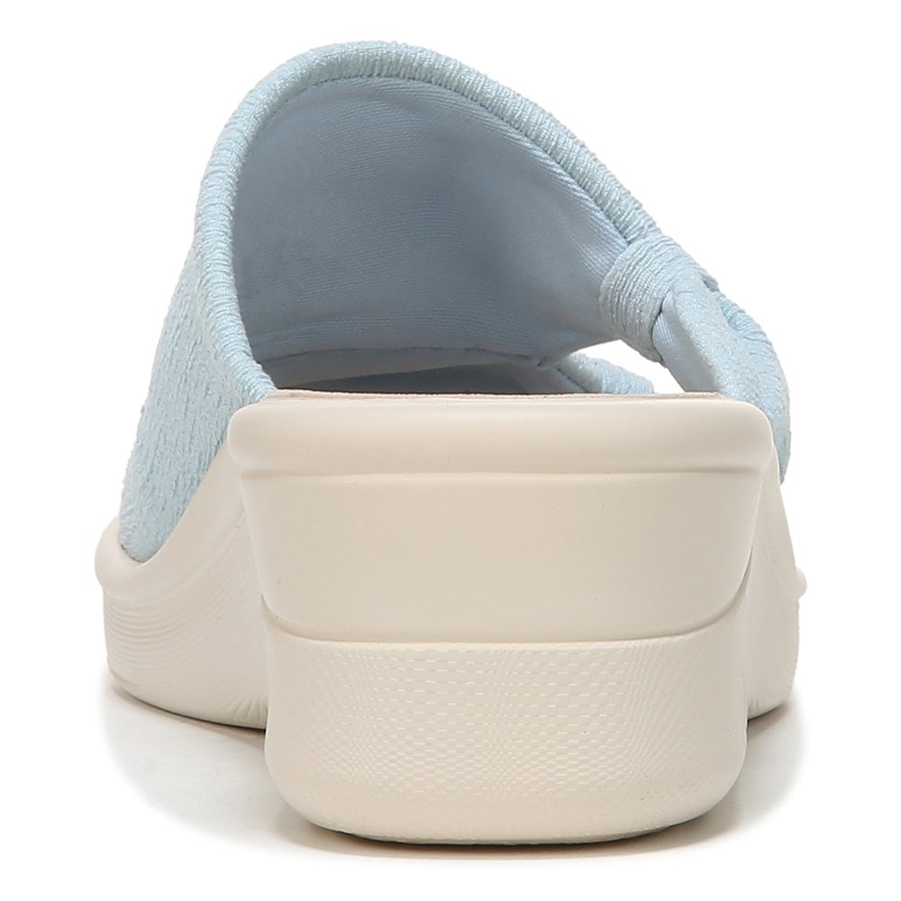 Bzees Smile More Slip On Wedge Sandal - Blue Fabric