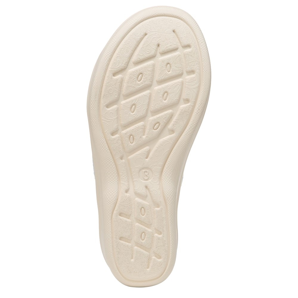 Bzees Smile More Slip On Wedge Sandal - Blue Fabric