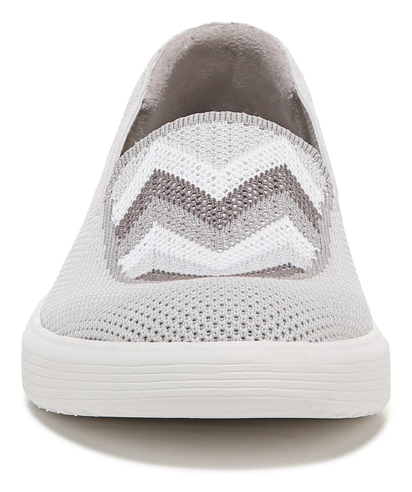 Bzees March On Moc Slip On - Grey Chevron Knit Bzees March On Moc Slip On - Grey Chevron Knit