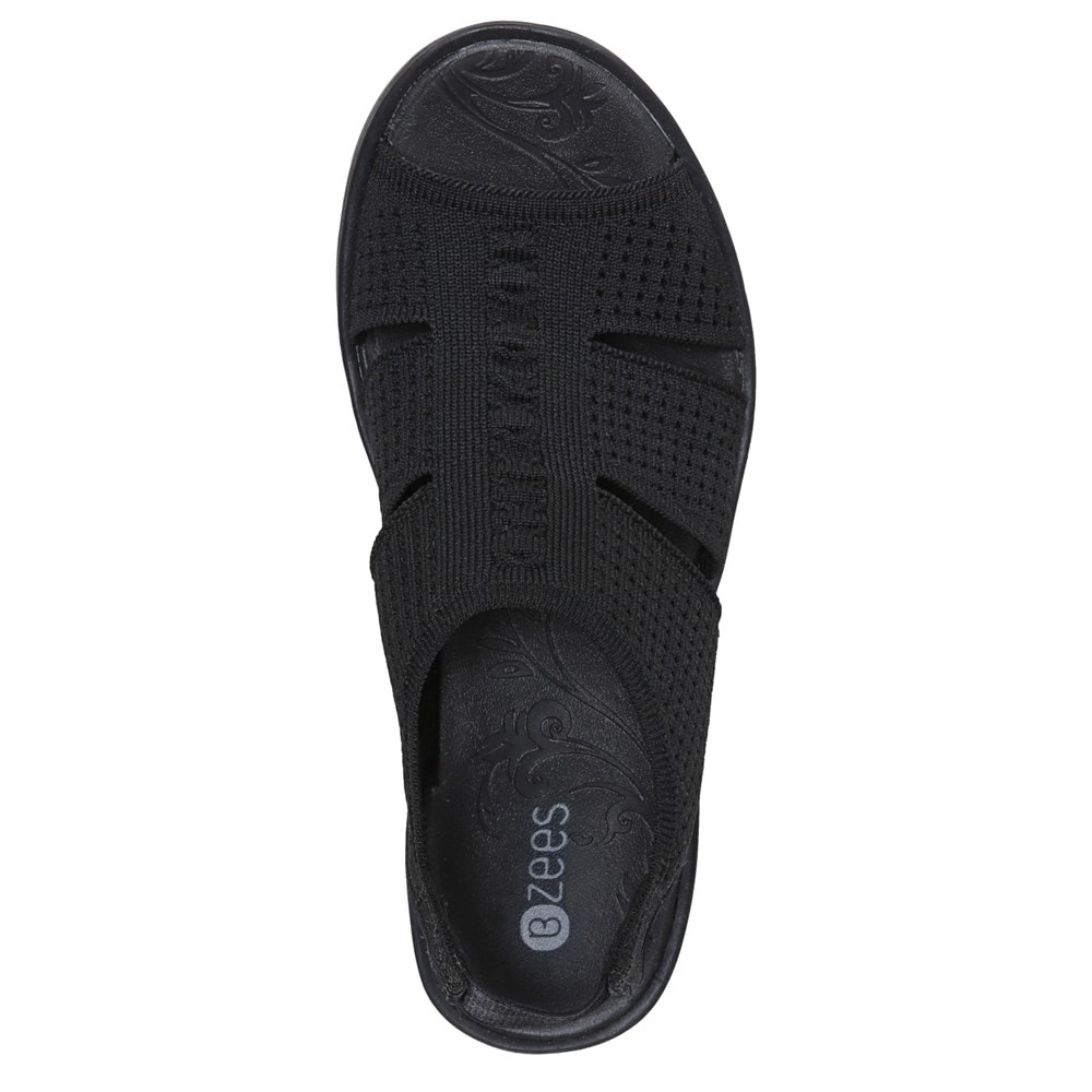 Bzees Double Up Slingback Wedge Sandal - Black Knit Bzees Double Up Slingback Wedge Sandal - Black Knit