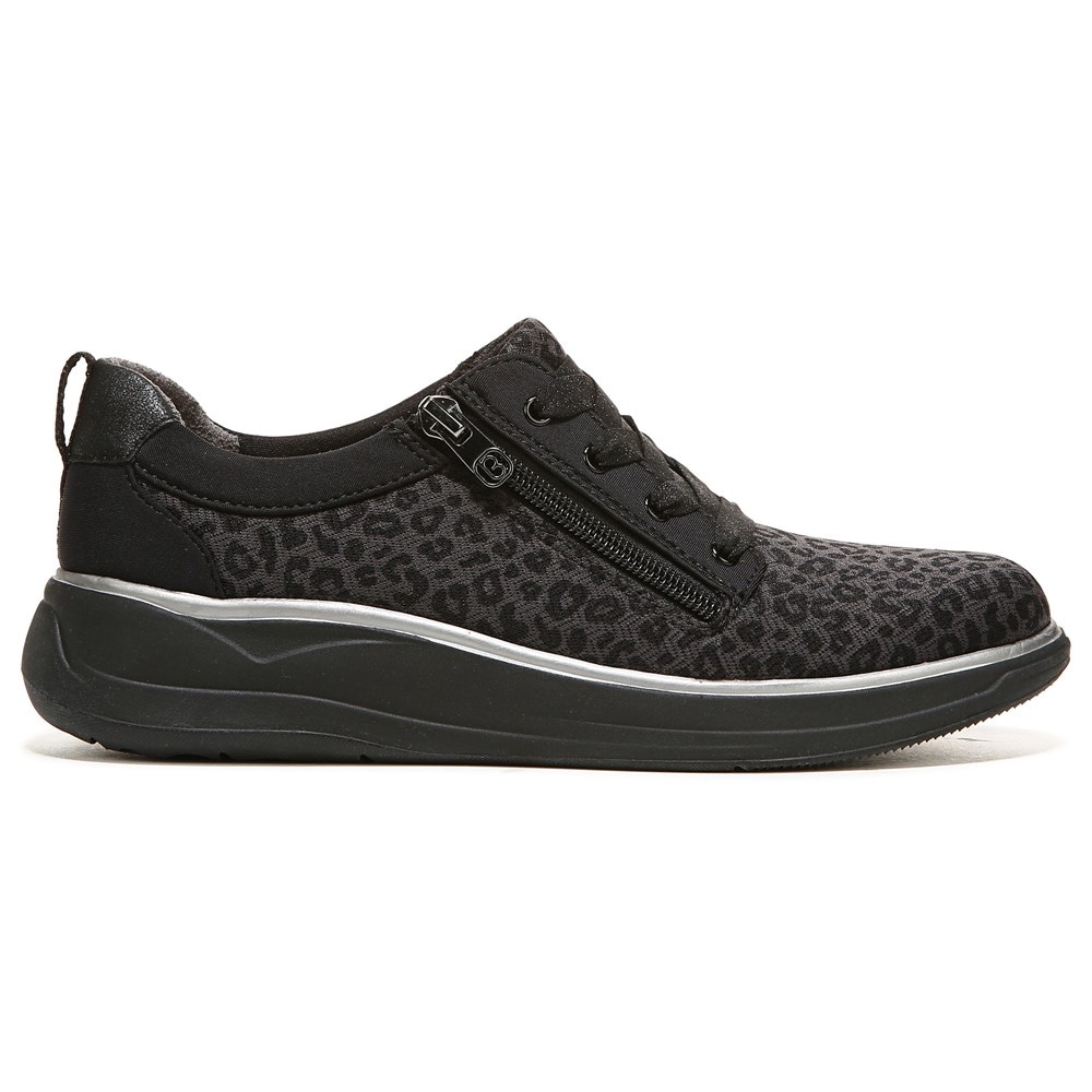 Bzees Tag Along Slip On Sneaker - Black Leopard Fabric Bzees Tag Along Slip On Sneaker - Black Leopard Fabric