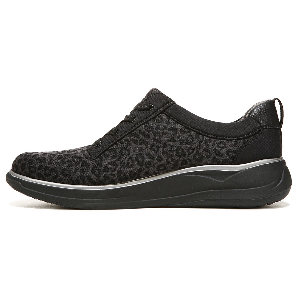 Bzees Tag Along Slip On Sneaker - Black Leopard Fabric Bzees Tag Along Slip On Sneaker - Black Leopard Fabric