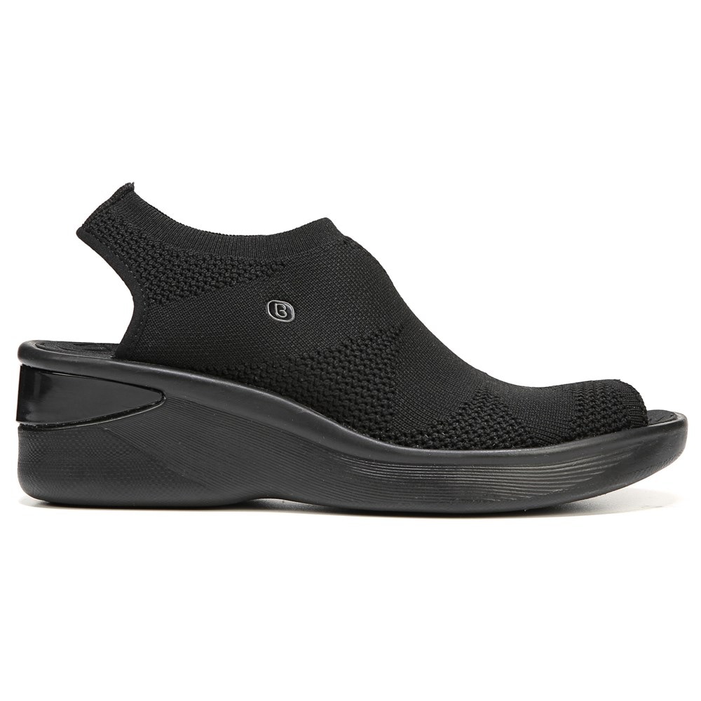 Bzees Secret Wedge Sandal - Black Knit Bzees Secret Wedge Sandal - Black Knit
