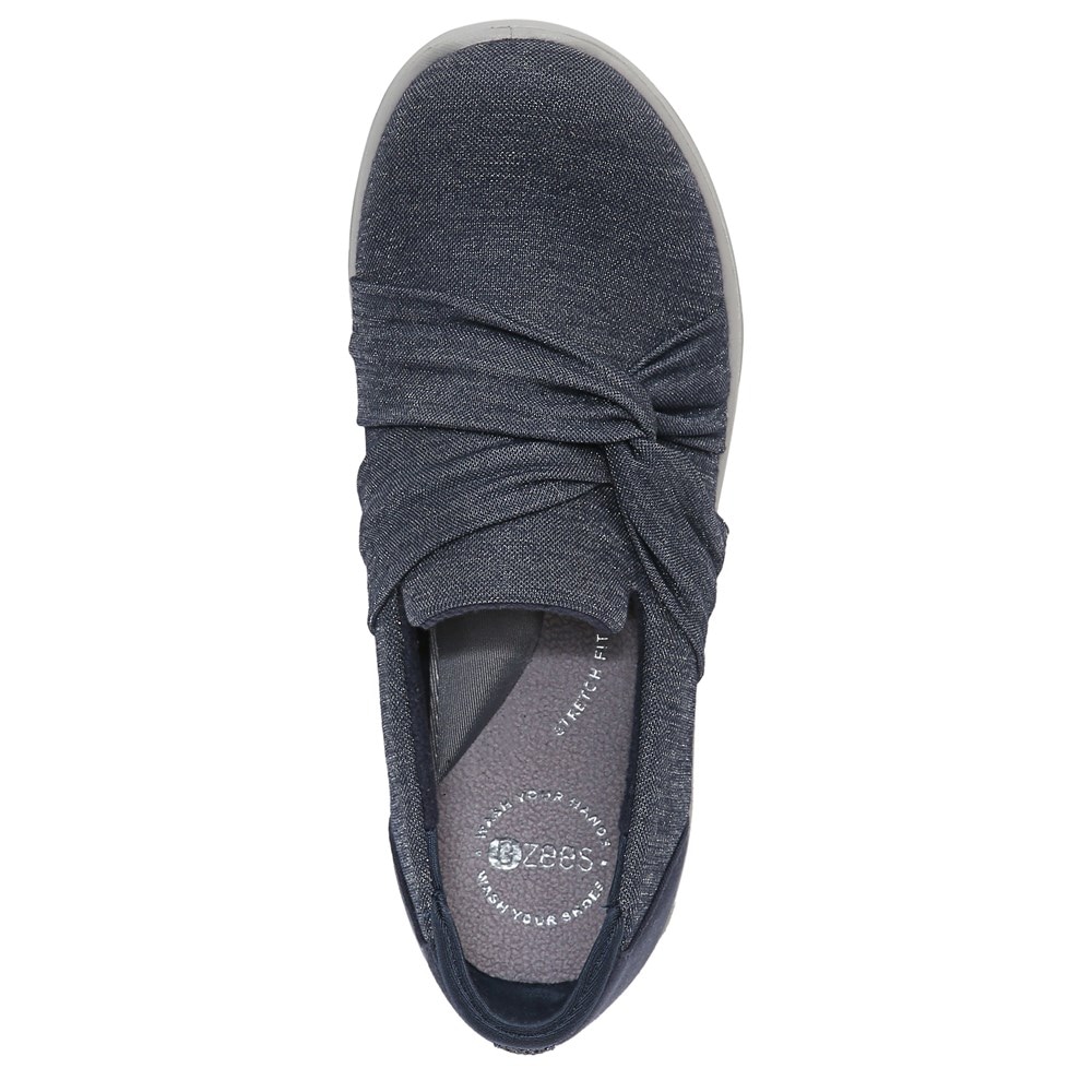 Bzees Glimmer Slip On - Navy Shimmer Fabric Bzees Glimmer Slip On - Navy Shimmer Fabric