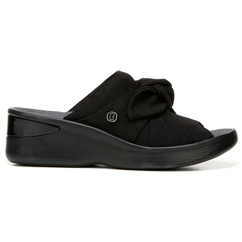 Bzees Smile Wedge Sandal - Black Cheetah Fabric Bzees Smile Wedge Sandal - Black Cheetah Fabric