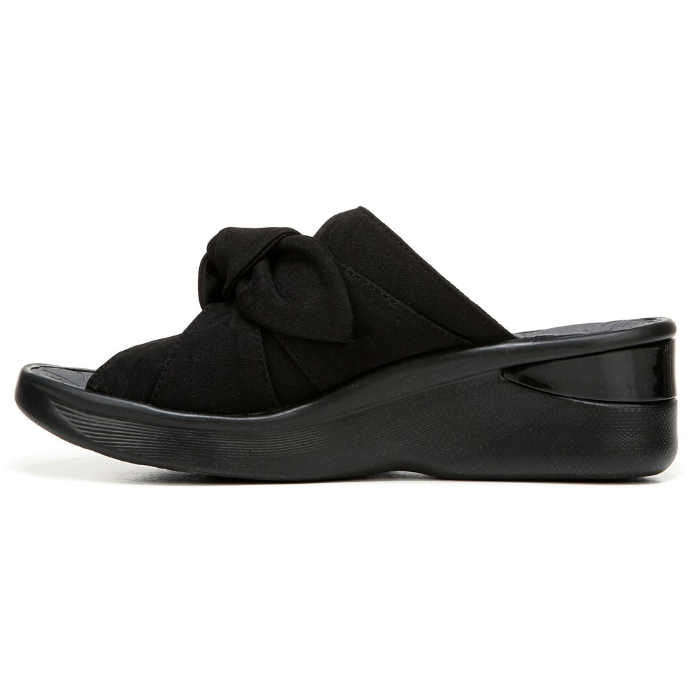 Bzees Smile Wedge Sandal - Black Cheetah Fabric Bzees Smile Wedge Sandal - Black Cheetah Fabric