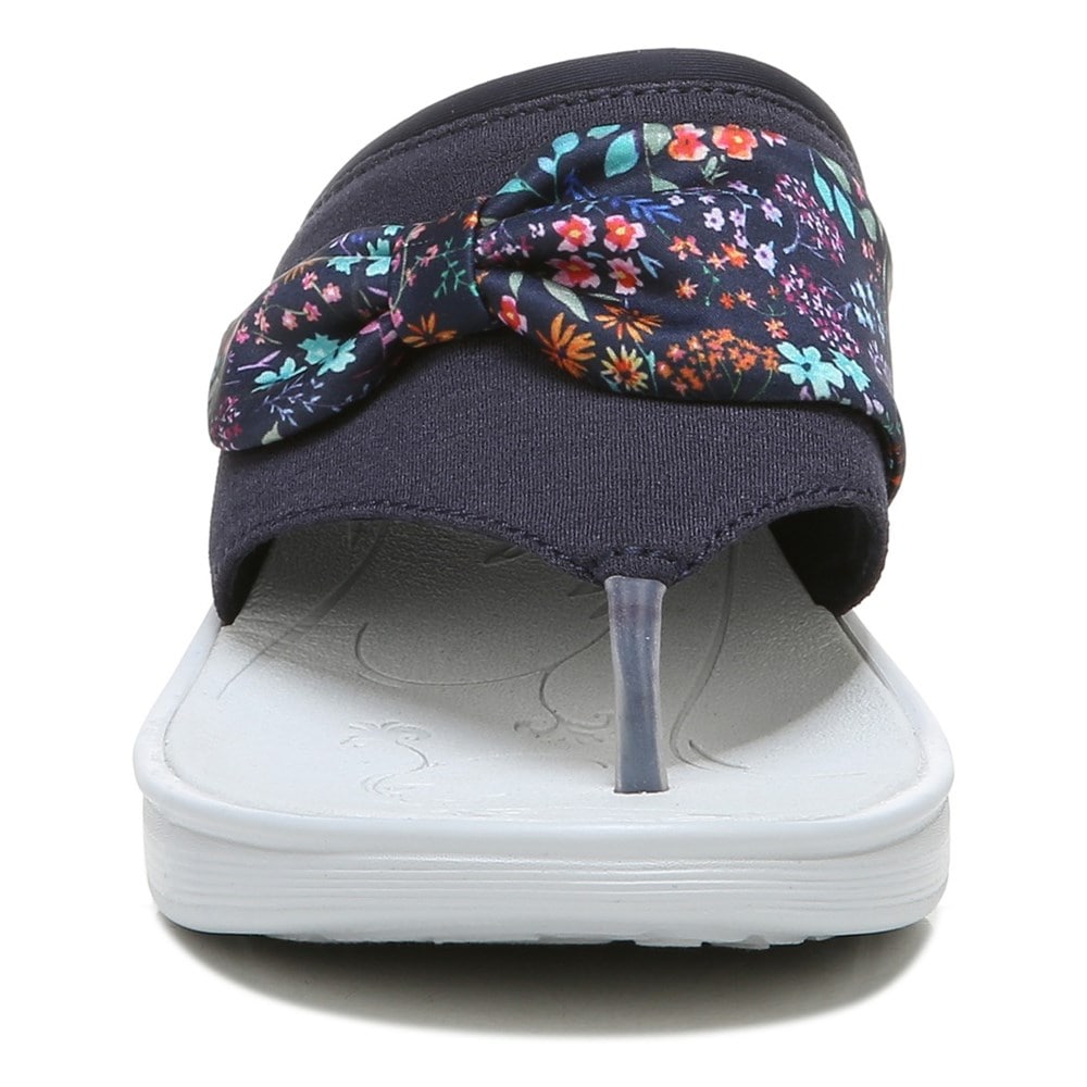 Bzees Dancing Queen Flip Flop Wedge Sandal - Navy Ditsy Floral Print Bzees Dancing Queen Flip Flop Wedge Sandal - Navy Ditsy Floral Print