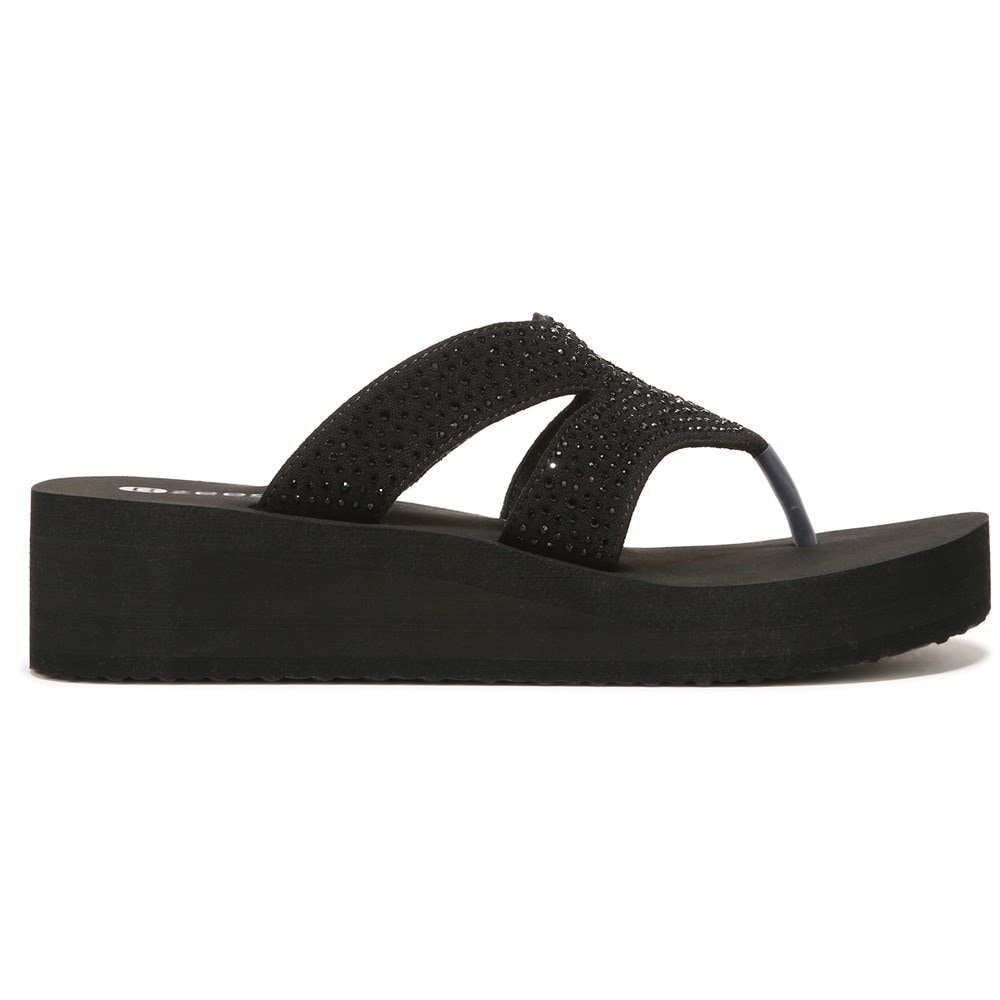 Bzees Rio Wedge Sandal - Black Fabric Bzees Rio Wedge Sandal - Black Fabric