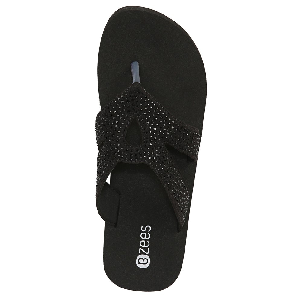 Bzees Rio Wedge Sandal - Black Fabric Bzees Rio Wedge Sandal - Black Fabric