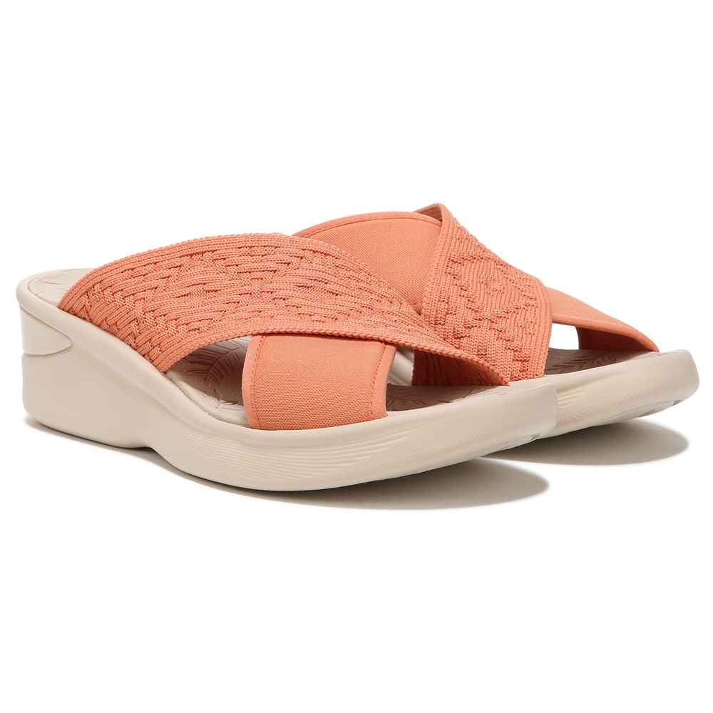 Bzees Sundance Wedge Sandal - Brown Fabric