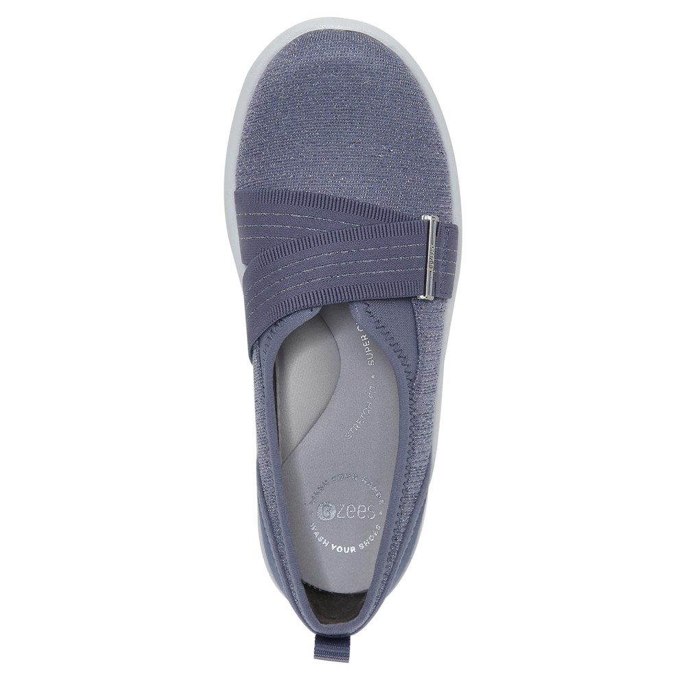 Bzees Niche III Slip On - Folkstone Blue Grey Fabric Bzees Niche III Slip On - Folkstone Blue Grey Fabric