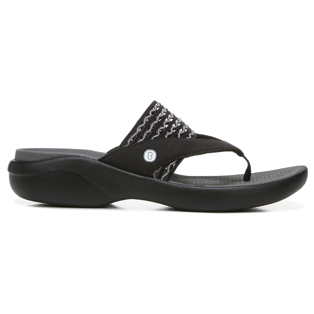 Bzees Cabana Flip Flop Sandal - Black Stretch Fabric Bzees Cabana Flip Flop Sandal - Black Stretch Fabric