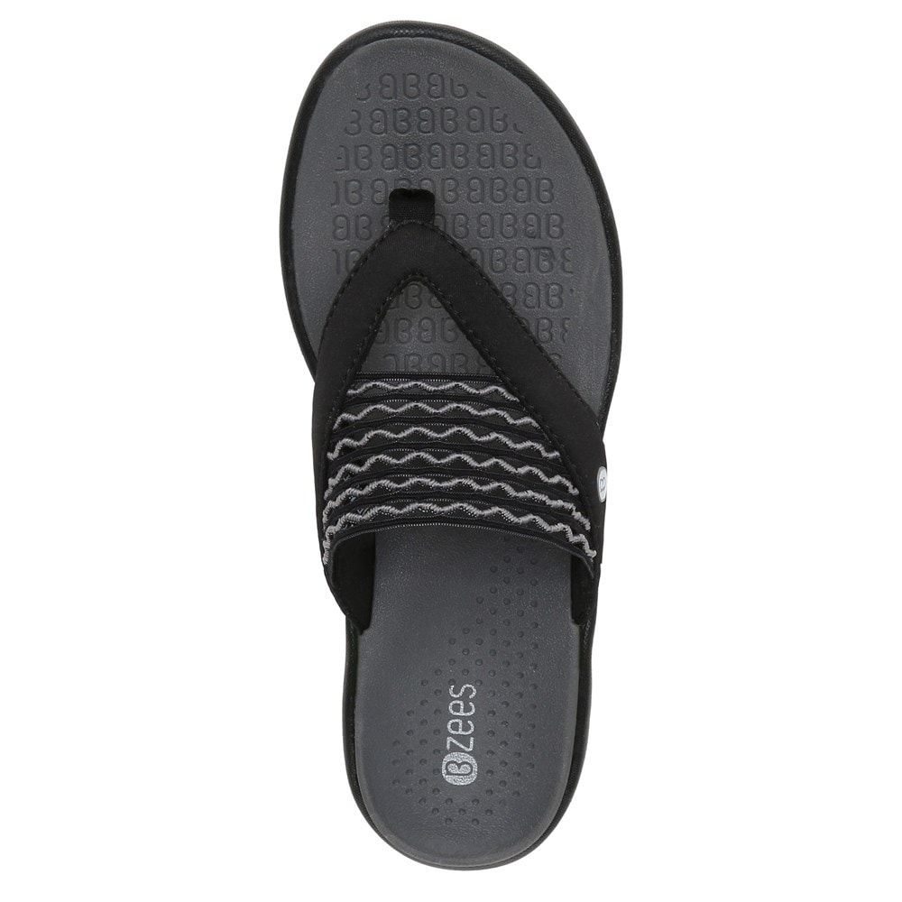 Bzees Cabana Flip Flop Sandal - Black Stretch Fabric Bzees Cabana Flip Flop Sandal - Black Stretch Fabric