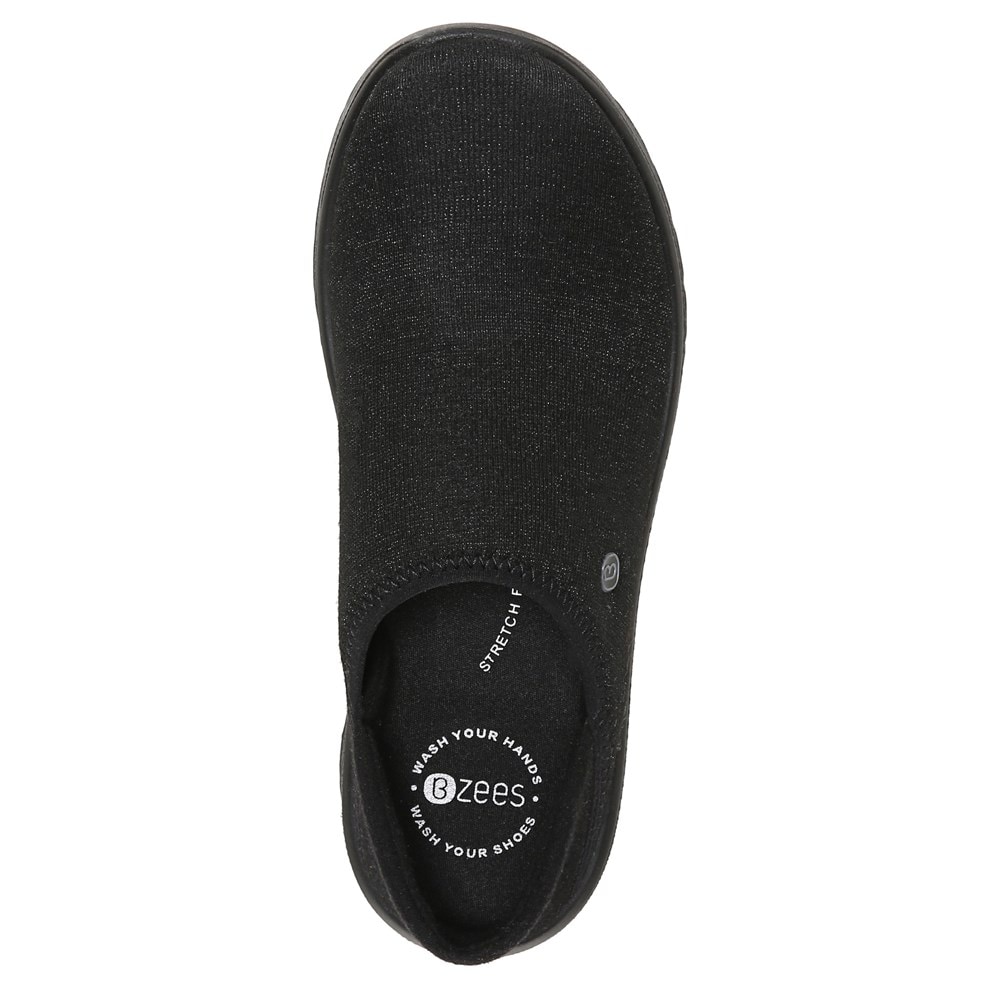 Bzees Getaway Mule Sneaker - Black Shimmer Fabric Bzees Getaway Mule Sneaker - Black Shimmer Fabric