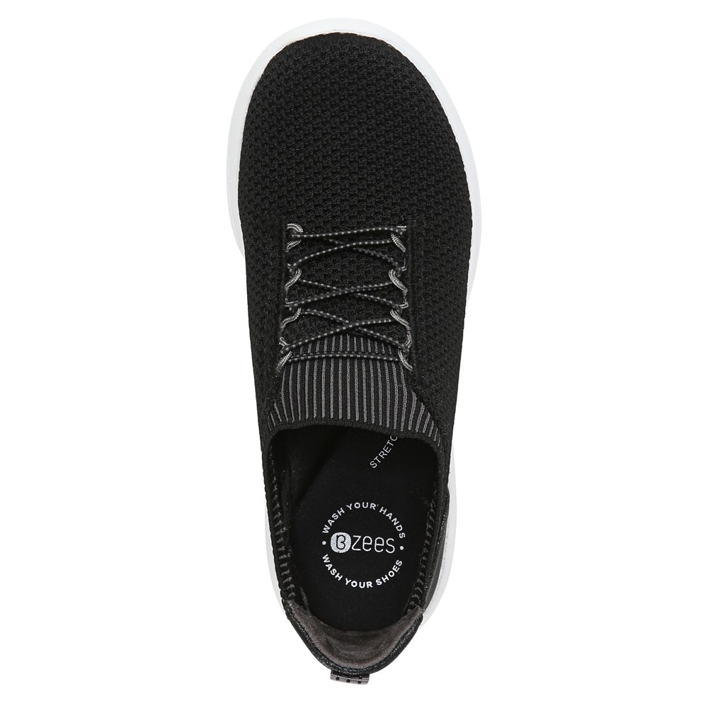 Bzees Gold Rush Slip On Sneaker - Black Knit Bzees Gold Rush Slip On Sneaker - Black Knit