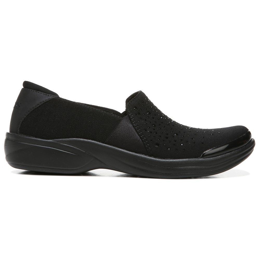 Bzees Poppyseed Slip On - Black Rhinestone
