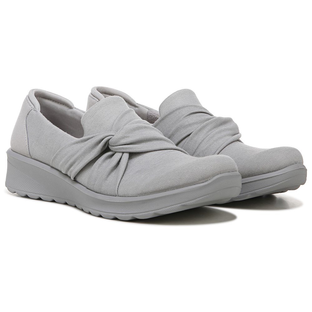 Bzees Glimmer Slip On - Silver Shimmer Fabric