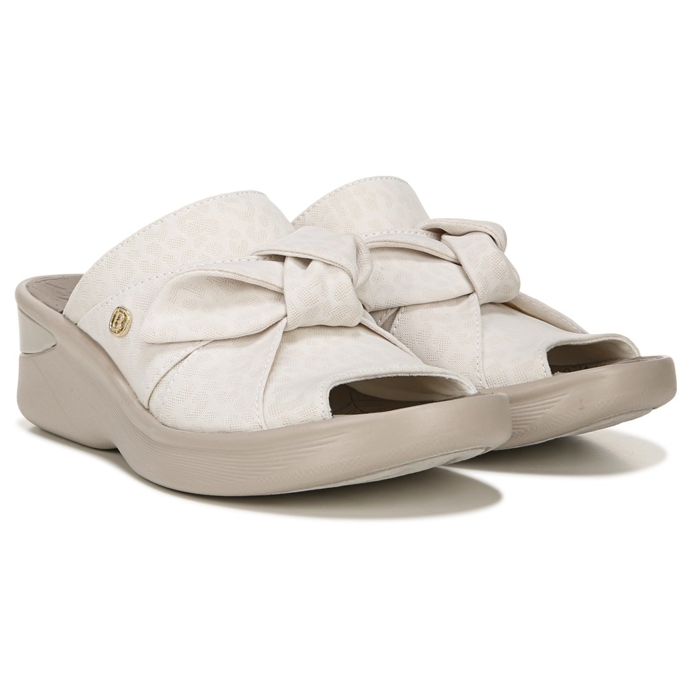 Bzees Smile Wedge Sandal - Cream Cheetah Fabric