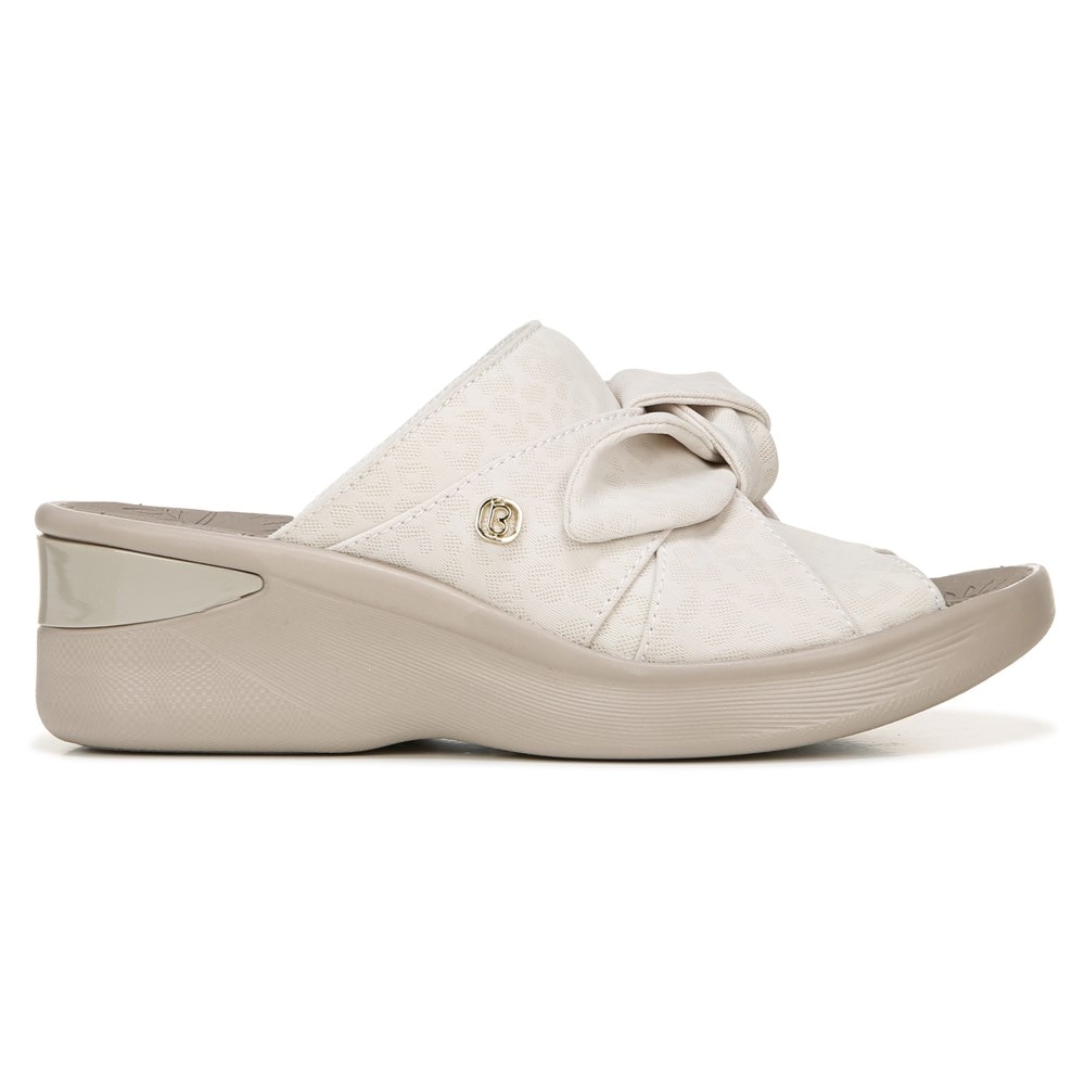 Bzees Smile Wedge Sandal - Cream Cheetah Fabric Bzees Smile Wedge Sandal - Cream Cheetah Fabric