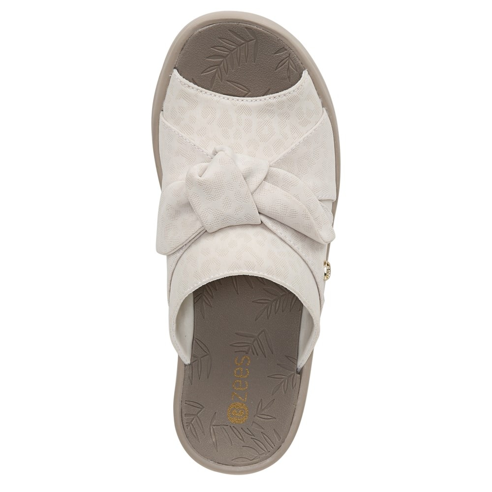 Bzees Smile Wedge Sandal - Cream Cheetah Fabric Bzees Smile Wedge Sandal - Cream Cheetah Fabric