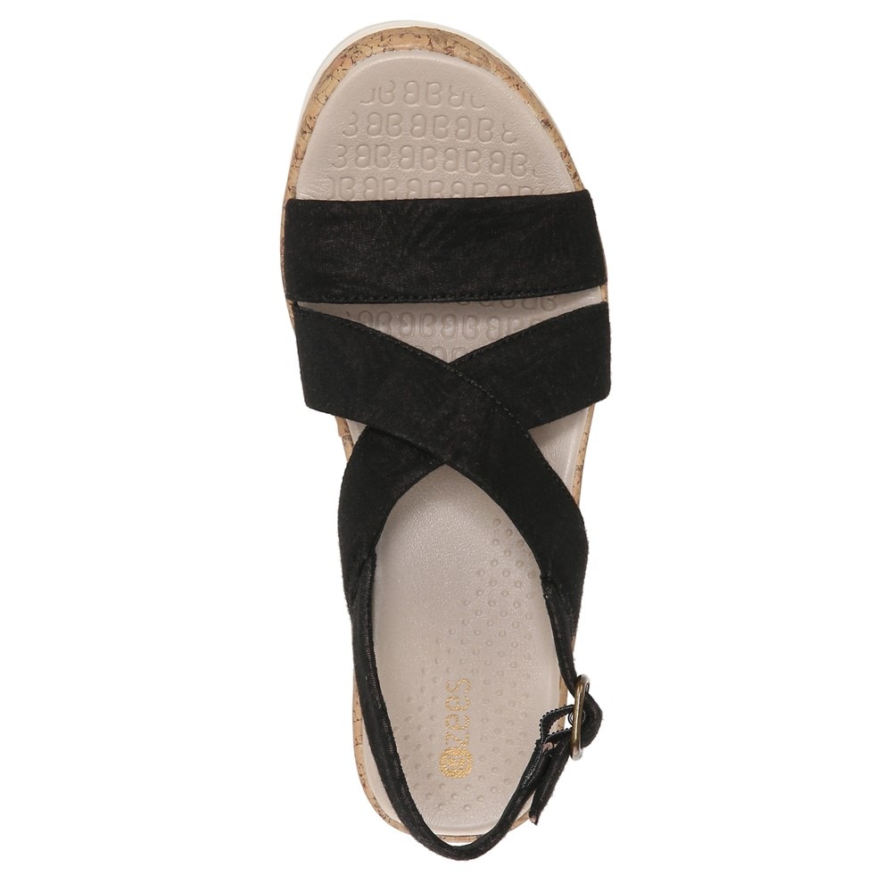 Bzees Radiant Wedge Sandal - Black Fabric Bzees Radiant Wedge Sandal - Black Fabric
