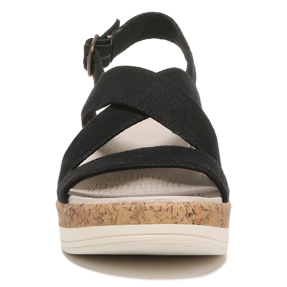 Bzees Radiant Wedge Sandal - Black Fabric Bzees Radiant Wedge Sandal - Black Fabric
