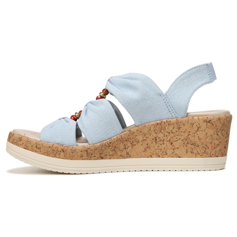 Bzees Roma Sandal Wedge - Blue Fabric