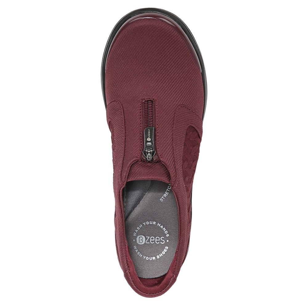 Bzees Florence Slip On Sneaker - Wine Red Fabric Bzees Florence Slip On Sneaker - Wine Red Fabric