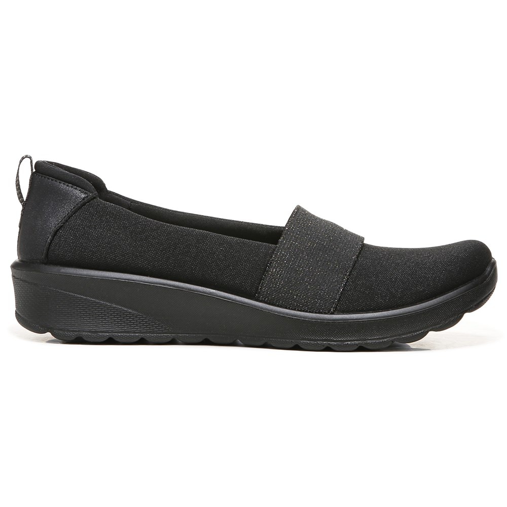 Bzees Gracie Slip On Loafer - Black Shimmer Fabric Bzees Gracie Slip On Loafer - Black Shimmer Fabric