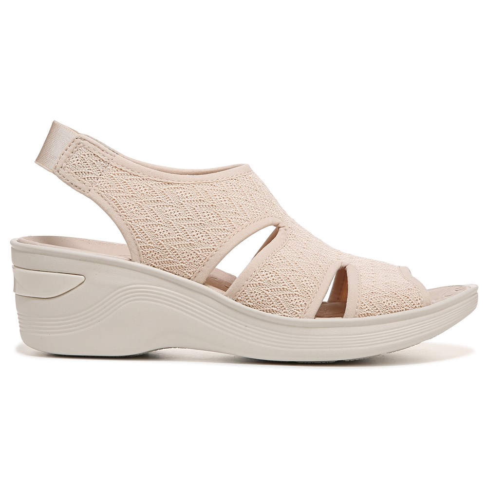 Bzees Daytona Slingback Wedge Sandal - Sand Brown Knit Bzees Daytona Slingback Wedge Sandal - Sand Brown Knit