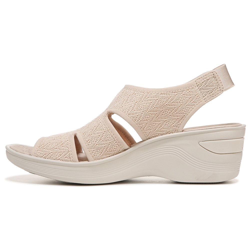 Bzees Daytona Slingback Wedge Sandal - Sand Brown Knit Bzees Daytona Slingback Wedge Sandal - Sand Brown Knit