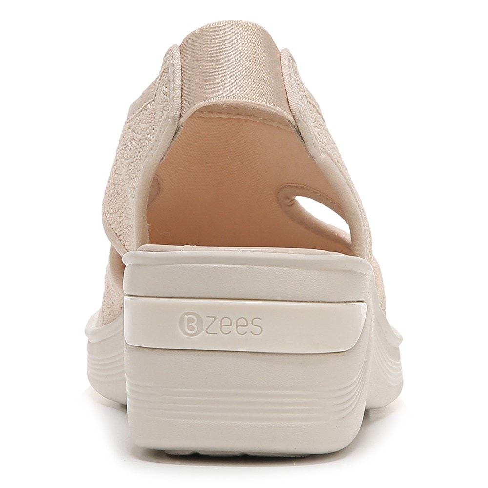 Bzees Daytona Slingback Wedge Sandal - Sand Brown Knit Bzees Daytona Slingback Wedge Sandal - Sand Brown Knit