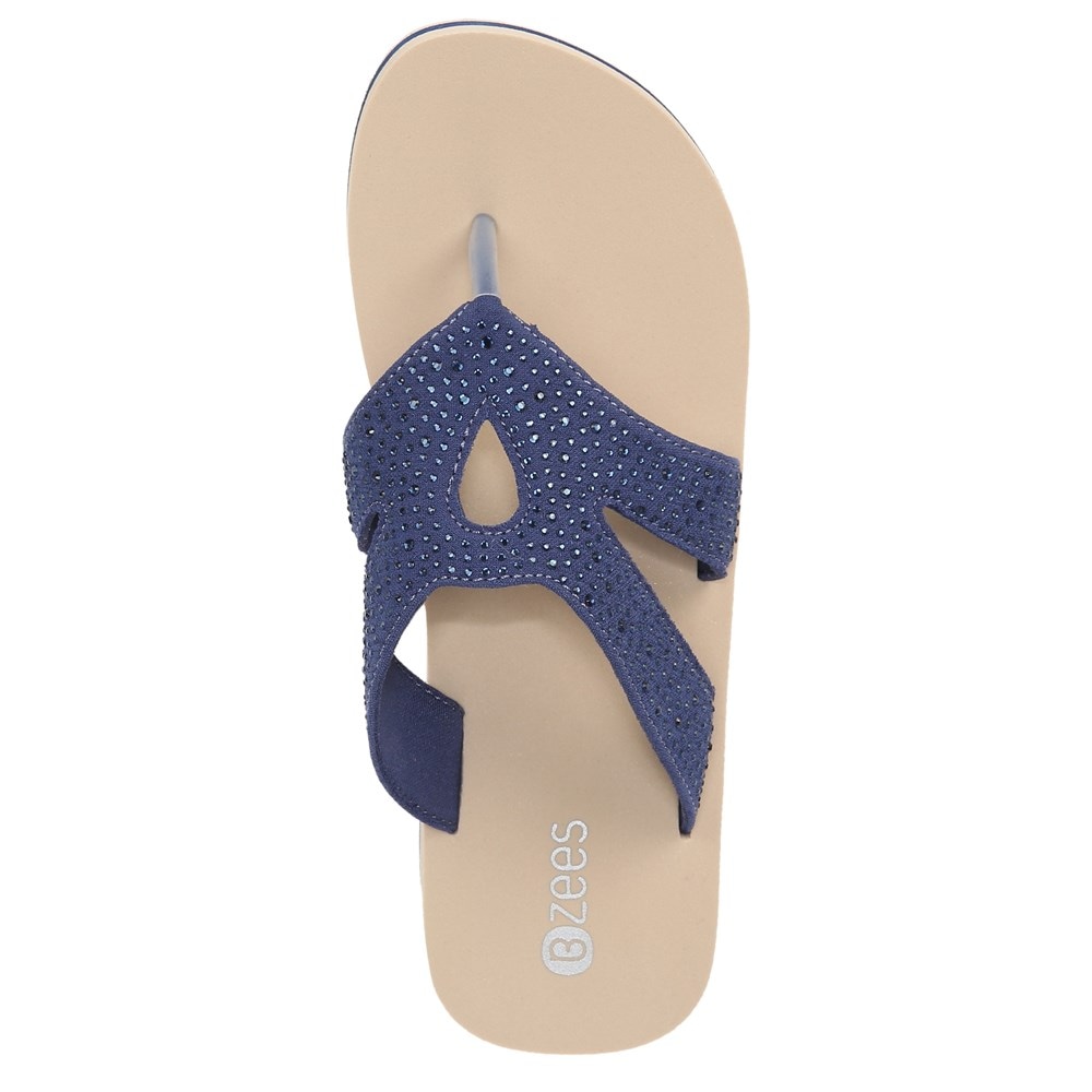 Bzees Rio Wedge Sandal - Blue Fabric Bzees Rio Wedge Sandal - Blue Fabric