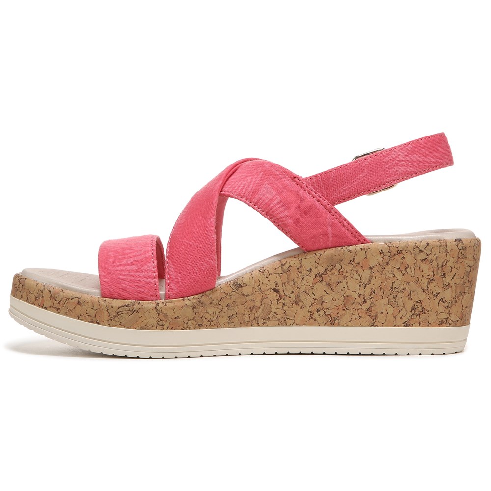 Bzees Radiant Wedge Sandal - Coral Palm Fabric Bzees Radiant Wedge Sandal - Coral Palm Fabric