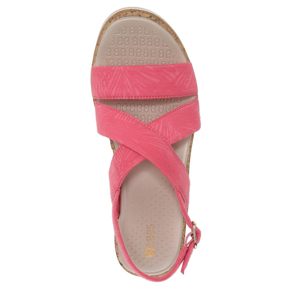 Bzees Radiant Wedge Sandal - Coral Palm Fabric Bzees Radiant Wedge Sandal - Coral Palm Fabric