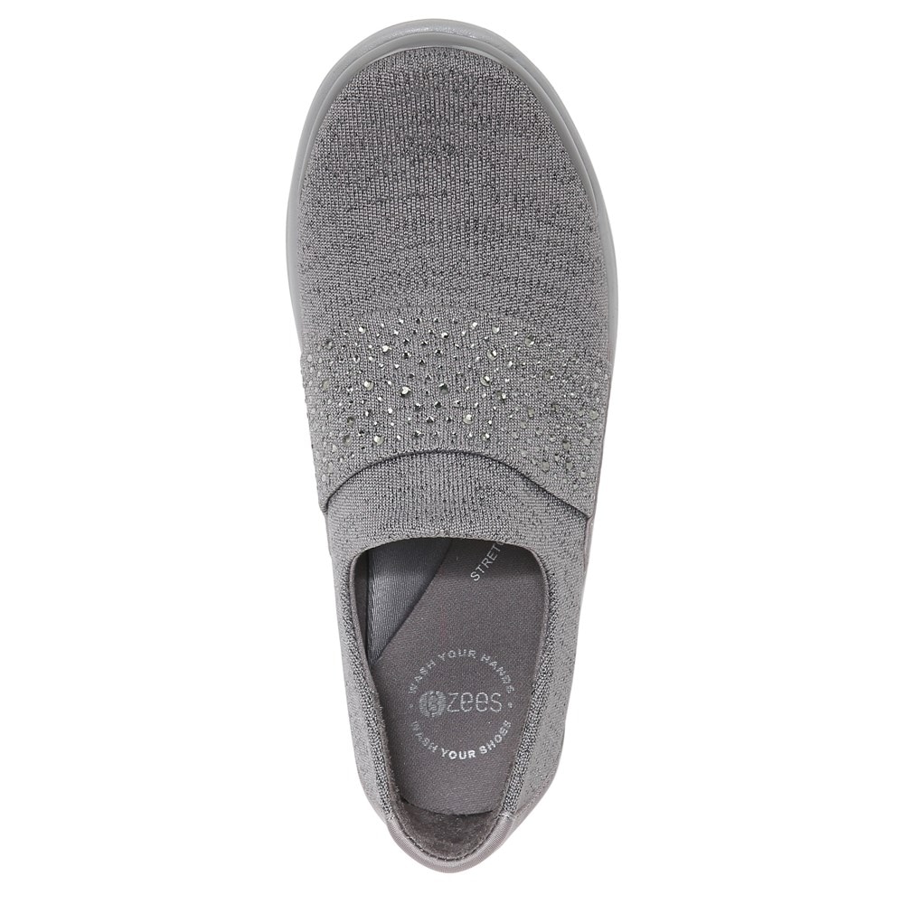 Bzees Pizazz Slip On - Evening Sky Grey Sparkle Knit Bzees Pizazz Slip On - Evening Sky Grey Sparkle Knit