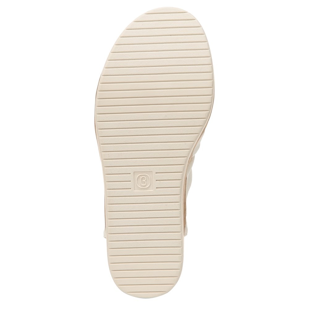 Bzees Roma Sandal Wedge - White Fabric