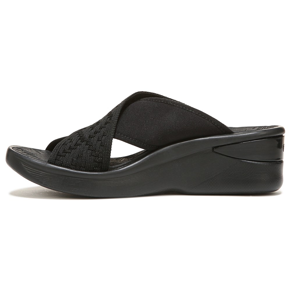 Bzees Sundance Wedge Sandal - Black Fabric Bzees Sundance Wedge Sandal - Black Fabric