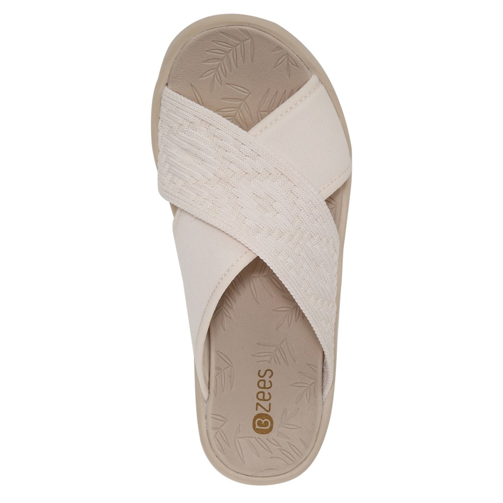 Bzees Sundance Wedge Sandal - Beige Fabric Bzees Sundance Wedge Sandal - Beige Fabric