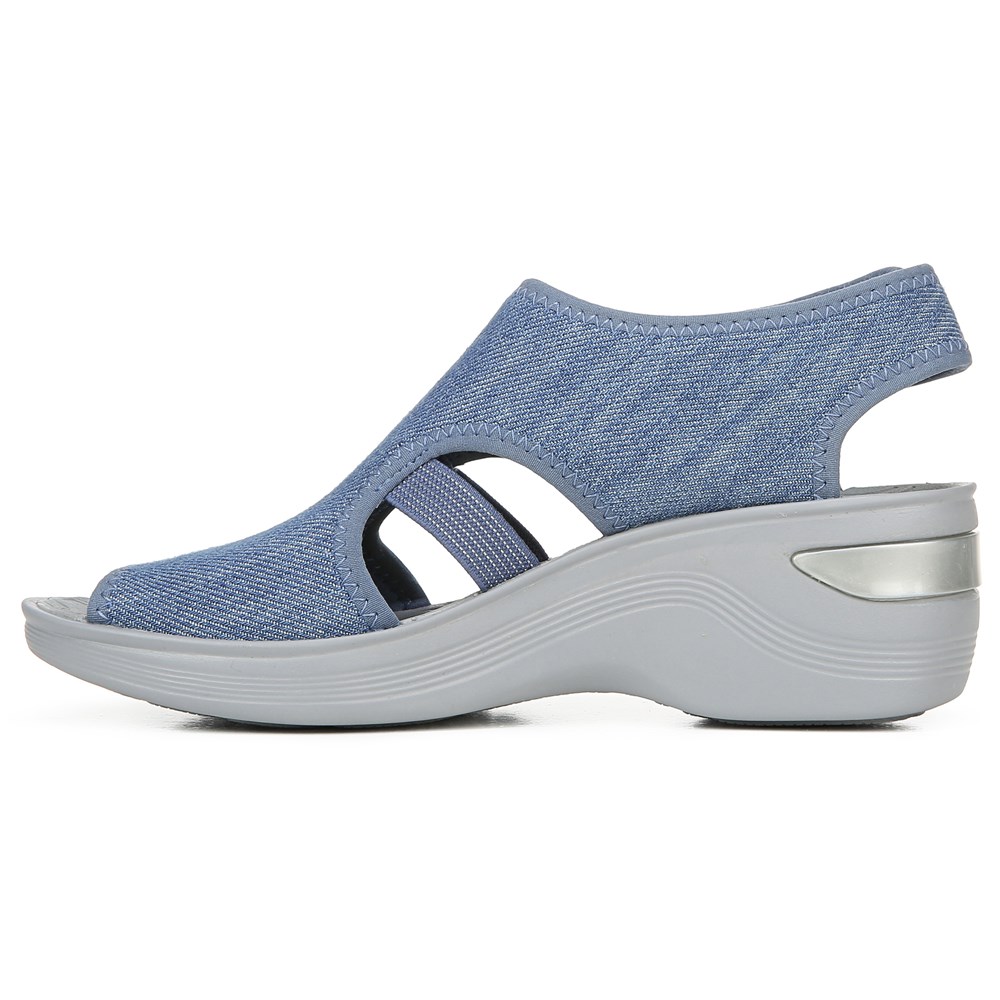 Bzees Dream Wedge Sandal - Washed Denim Fabric Bzees Dream Wedge Sandal - Washed Denim Fabric