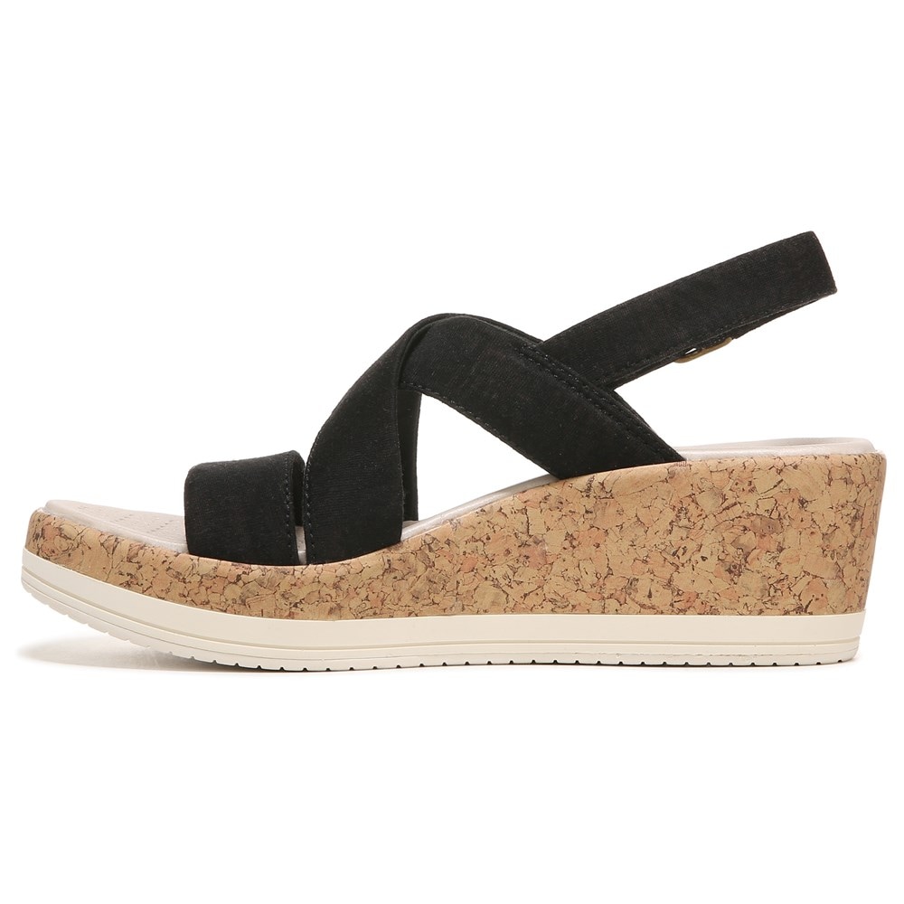 Bzees Radiant Wedge Sandal - Black Fabric Bzees Radiant Wedge Sandal - Black Fabric