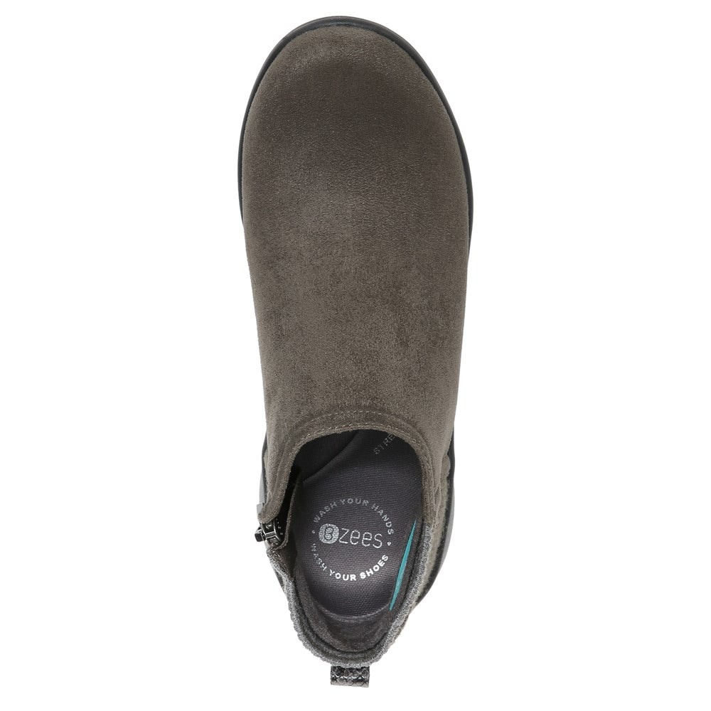 Bzees Karma Bootie - Olive Green Fabric