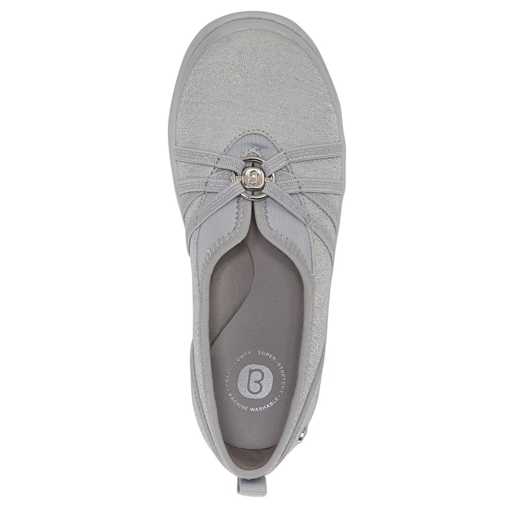 Bzees Niche Slip On - Silver Shimmer Fabric
